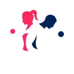 Two figures flexing biceps in pink and dark blue with the text Little Box Gym Ltd.